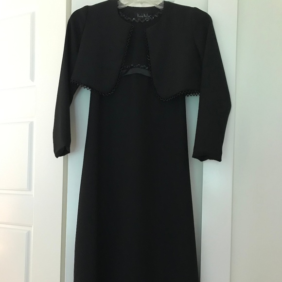 black gown with shrug